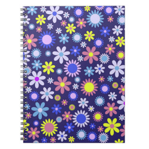Carnet Vintage Pop Art Style Fleurs marguerites Motif