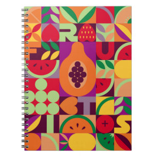 Carnet Vintage rétro fruit vintage motif sans couture. Ab
