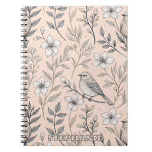 Carnet Vintage Sakura Cerry Blossom & Bird Aesthétiquemen