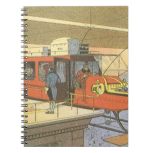 Carnet Vintage Science Fiction Avion Hélicoptère Limo