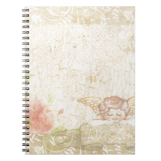 Carnet Vintage Shabby Chic Douce Angelique (Devant)