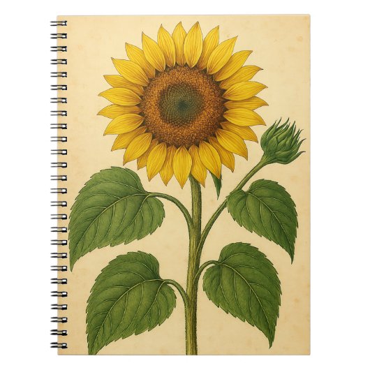 Carnet Vintage Sunflower weathered background (Devant)
