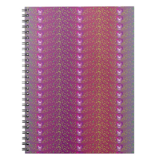 Carnet Vintage Sunset Floral Violets fond d'écran motif (Devant)