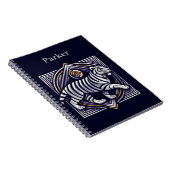 Carnet Vintage Tiger Bleu Marine (Côté Droit)