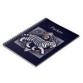 Carnet Vintage Tiger Bleu Marine (Côté gauche)