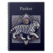 Carnet Vintage Tiger Bleu Marine (Devant)