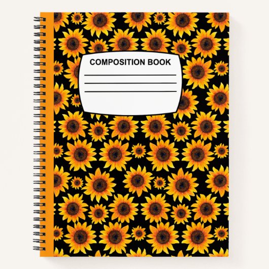 Carnet Vintage tournesol Composition spirale (Devant)