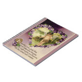 Carnet Vintage Valentine Cherub et Violettes (Côté gauche)