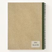 Carnet Vintage vert mangoustan Composition personnalisée (Dos)