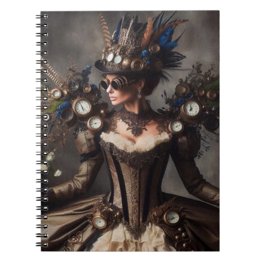 Carnet Vintage Victorian Steampunk Horaire Lady (Devant)