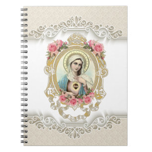 Carnet Vintage Vierge Marie Roses
