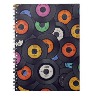 Carnet Vintage Vinyl Records Arrière - plan de musique