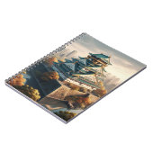 Carnet Vintage voyage paysager japonais du château d'Osak (Côté gauche)