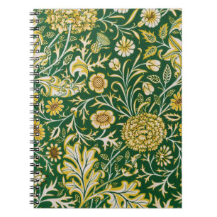 Carnet Vintage William Morris Cherwell Vert Floral Art