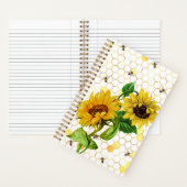 Carnet Vintage Yellow Sunflowers Bees Honeypeb (À l'intérieur)
