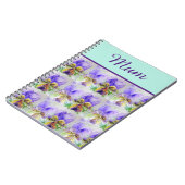 Carnet Viola Flower Aqua Frappe florale Fête des mères (Côté gauche)