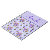 Carnet Viola Pansy Shabby violet Vintage Floral (Côté gauche)