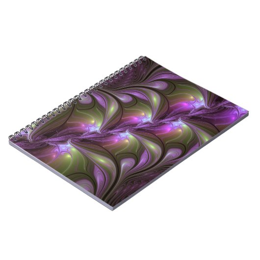 Carnet Violet Abstrait violet violet kaki fractal (Côté gauche)