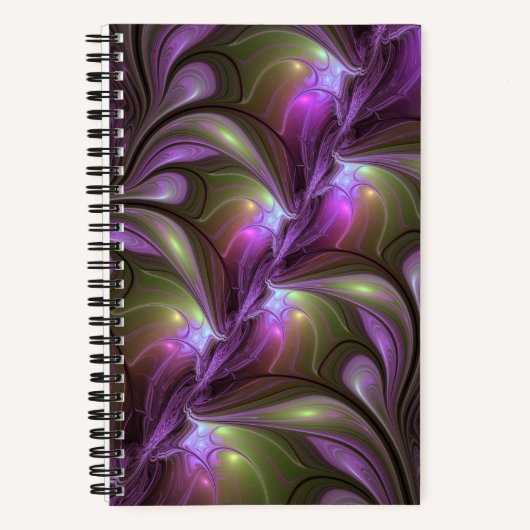 Carnet Violet Abstrait violet violet kaki fractal (Recto)
