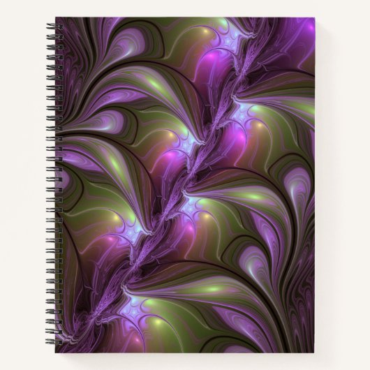 Carnet Violet Abstrait violet violet kaki fractal (Devant)