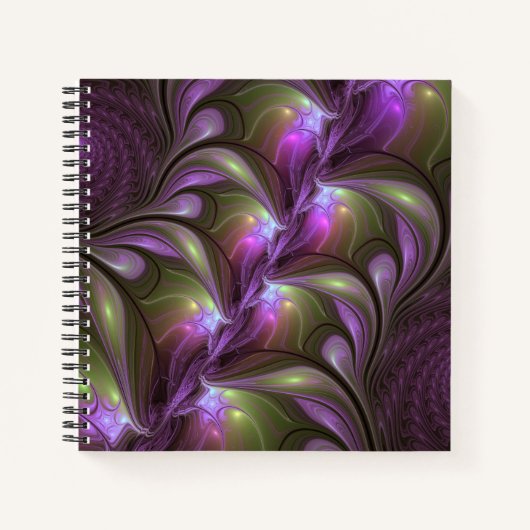 Carnet Violet Abstrait violet violet kaki fractal (Devant)