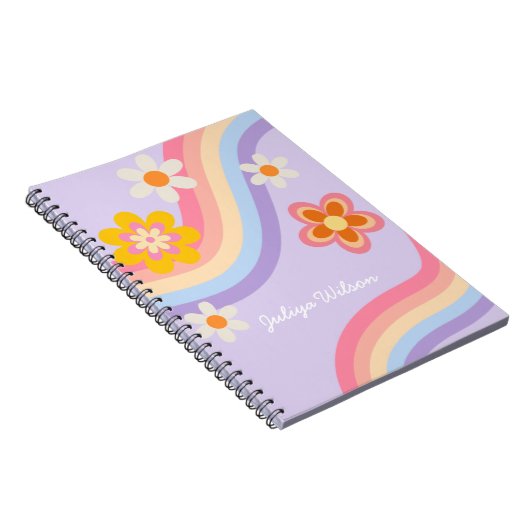 Carnet Violet arc-en-ciel rétro (Côté Droit)