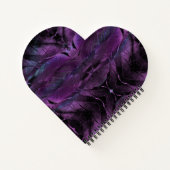 Carnet Violet bleu violet couleur noire texture de plume  (Dos)