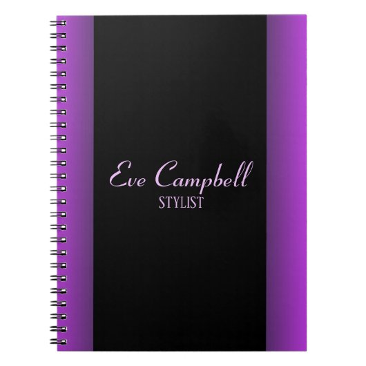 Carnet Violet et noir minimaliste (Devant)
