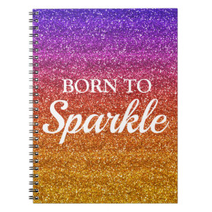Carnet Violet et Orange Pailleté Brillante Née pour Brill