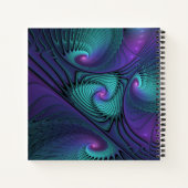 Carnet Violet et Turquoise, moderne abstrait Nom fractal (Dos)