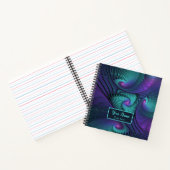 Carnet Violet et Turquoise, moderne abstrait Nom fractal (Intérieur)