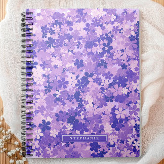 Carnet Violet Floral Élégant Violet Blossom Motif