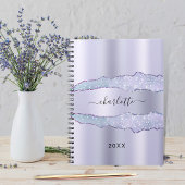 Carnet Violet lavande agate nom marbre