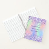 Carnet Violet lavande nom holographique d'entreprise  (Intérieur)