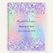 Carnet Violet lavande nom holographique d'entreprise  (Devant)