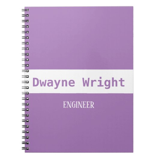 Carnet violet minimaliste violet et blanc (Devant)