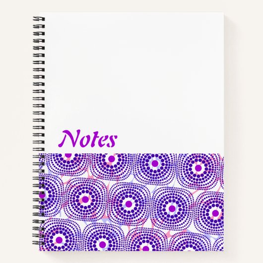 Carnet violet motif Ankara (Devant)