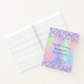 Carnet Violet pailleté holographique nom entreprise lavan (Intérieur)