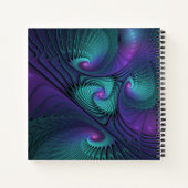 Carnet Violet Rencontre Turquoise Moderne Art Fractal Abs (Dos)