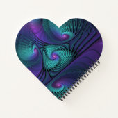 Carnet Violet Rencontre Turquoise Moderne Art Fractal Abs (Dos)
