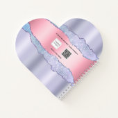 Carnet Violet rose rose agneau nom fille (Dos)