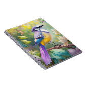Carnet Violet Tufted Jay Imaginaire Bird (Côté Droit)
