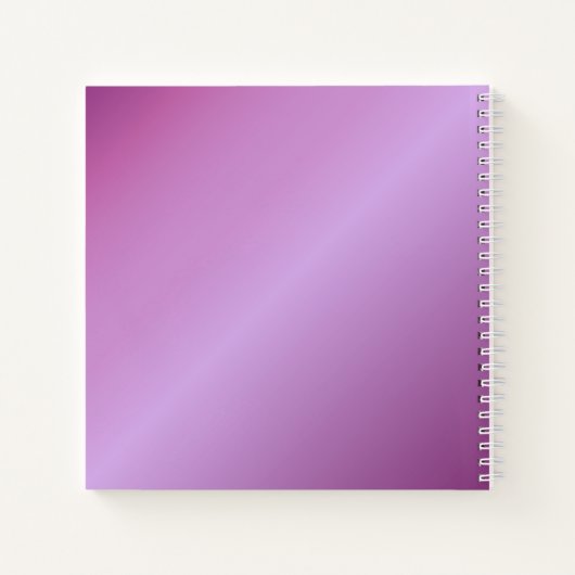 Carnet Violet violet et script blanc personnalisé (Dos)