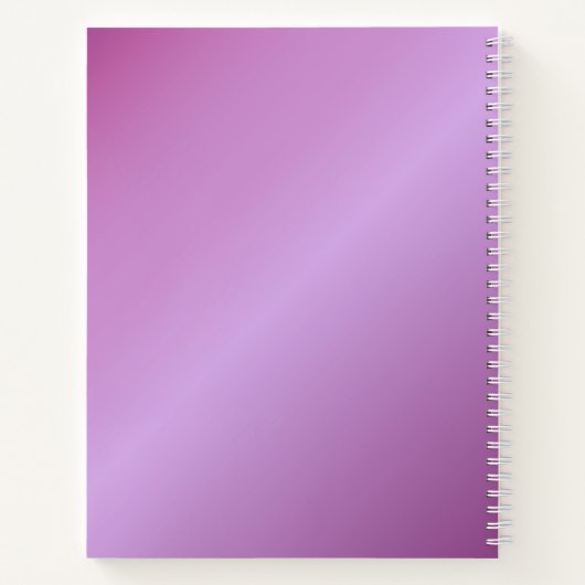 Carnet Violet violet et script blanc personnalisé (Dos)