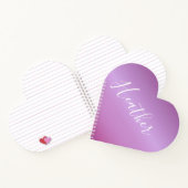 Carnet Violet violet et script blanc personnalisé (Intérieur)