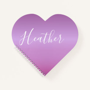 Carnet Violet violet et script blanc personnalisé