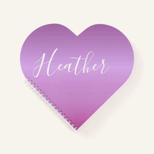 Carnet Violet violet et script blanc personnalisé (Devant)