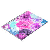 Carnet Violet Violet Foncé Floral Fleurs Rose Violet Chic (Côté gauche)