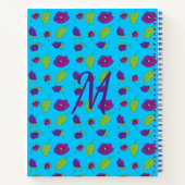 Carnet Violets et vert feuille bleu arrière - plan monogr (Dos)