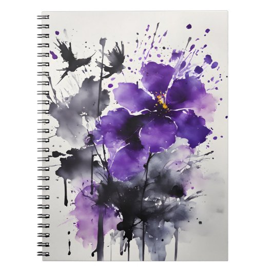 Carnet Violetta - Fleurs aquarelle (Devant)